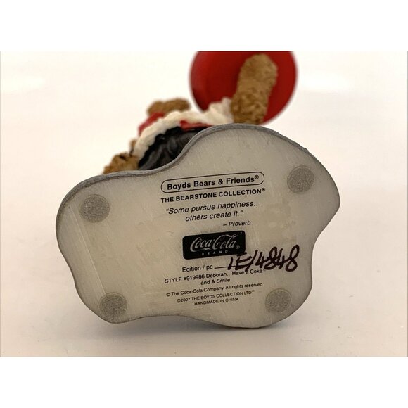 2007 Coca-Cola Boyds Bears Deborah Have a Coke & Smile Figurine 1st Ed 919986 - Picture 9 of 14